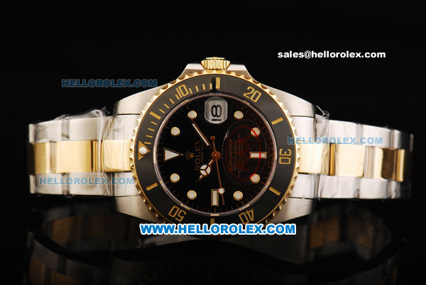Rolex Submariner Automatic Movement Black Dial with Ceramic Bezel and Two Tone Strap - Click Image to Close